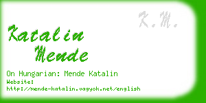 katalin mende business card